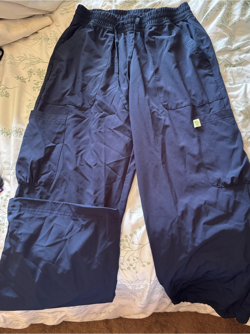 Women's Navy Scrub Pants with Elastic Waist